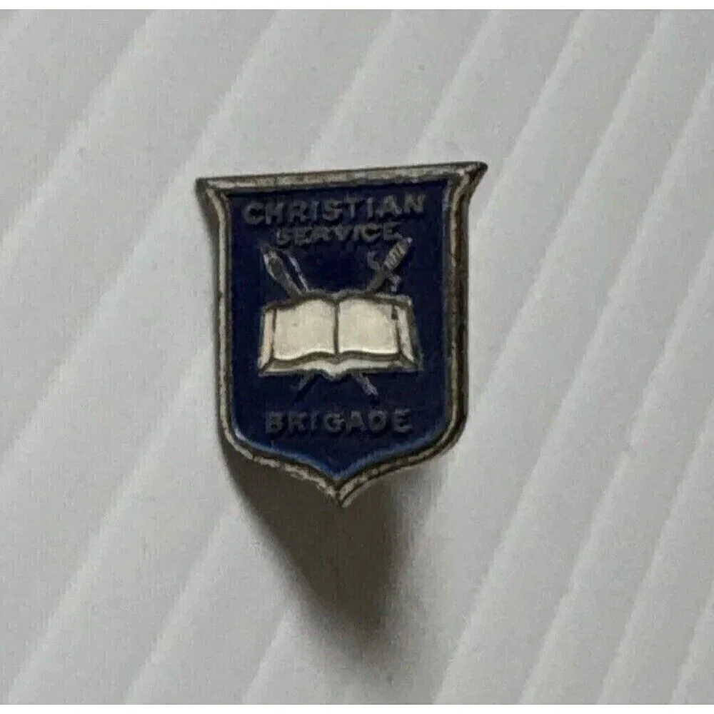 Vintage Christian Service Brigade Boys Youth Badge Pin Boy Scout Uniform Blue